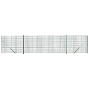 vidaXL Clôture en treillis métallique avec bride de base Vert 1,8x10 m