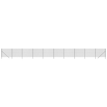 vidaXL Maschendrahtzaun Anthrazit 2x25 m Verzinkter Stahl