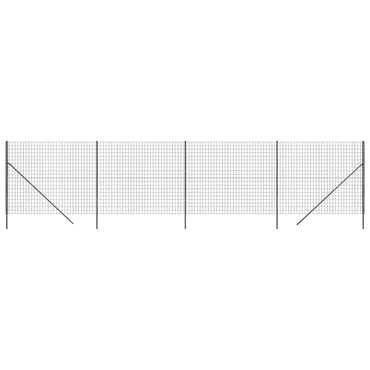 vidaXL Maschendrahtzaun Anthrazit 1,6x10 m Verzinkter Stahl