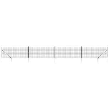 vidaXL Grillage avec manchons de terre Anthracite 1x10 m