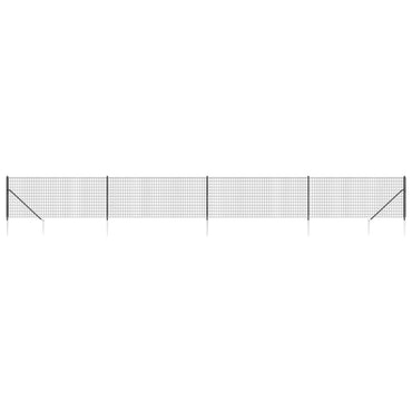 vidaXL Clôture grillagée avec manchons de sol Anthracite 1,1x10 m