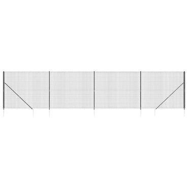 vidaXL Clôture grillagée avec manchons de sol Anthracite 1,4x10 m