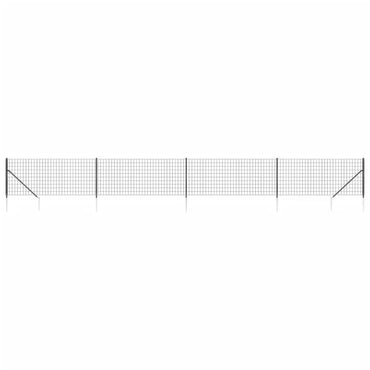 vidaXL Grillage avec manchons de terre Anthracite 1x10 m