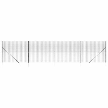 vidaXL Clôture grillagée avec manchons de sol Anthracite 1,6x10 m