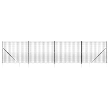 vidaXL Clôture grillagée avec manchons de sol Gris anthracite 2x10 m