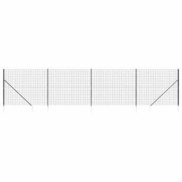 vidaXL Clôture grillagée avec manchons de sol Anthracite 1,4x10 m