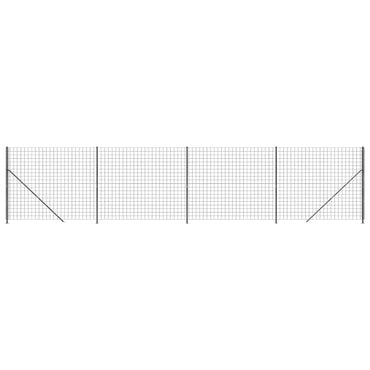 vidaXL Maschendrahtzaun mit Bodenflansch Anthrazit 1,6x10 m