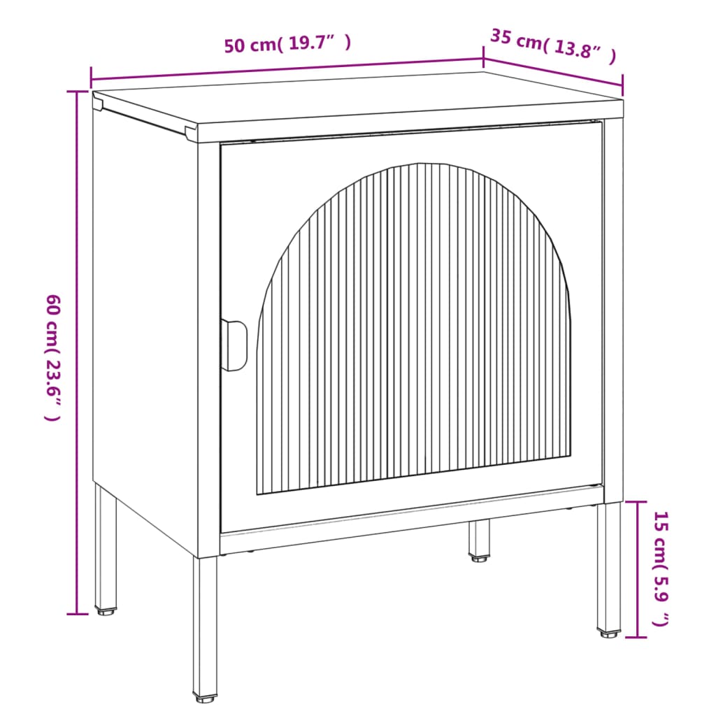 vidaXL Nachttisch Schwarz 50x35x60 cm Glas und Stahl