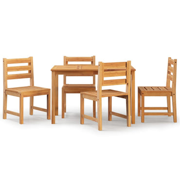 vidaXL 5-tlg. Garten-Essgruppe Massivholz Teak
