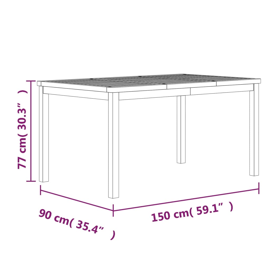 vidaXL 5-tlg. Garten-Essgruppe Massivholz Teak