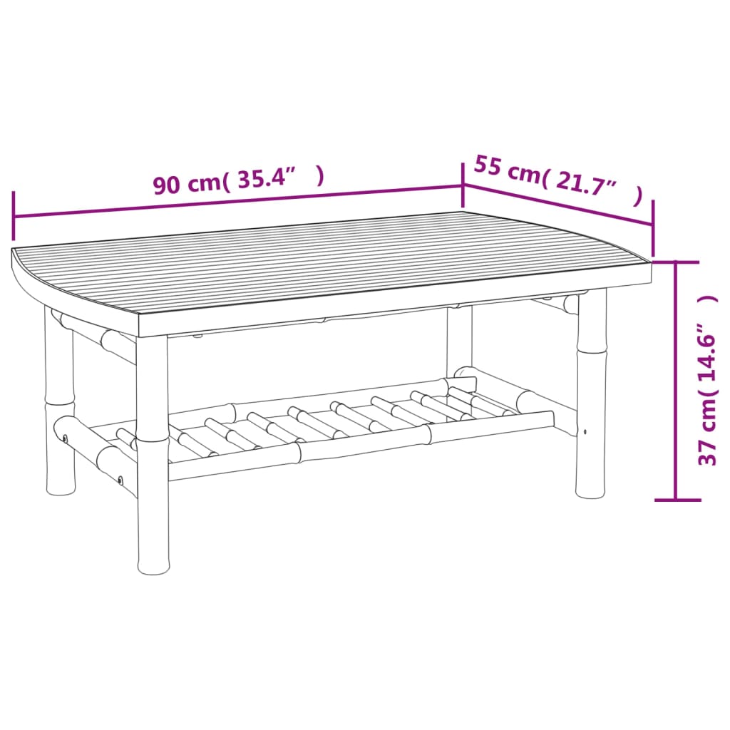 vidaXL Ensemble de salon de jardin 4 pcs avec coussins crème Bambou