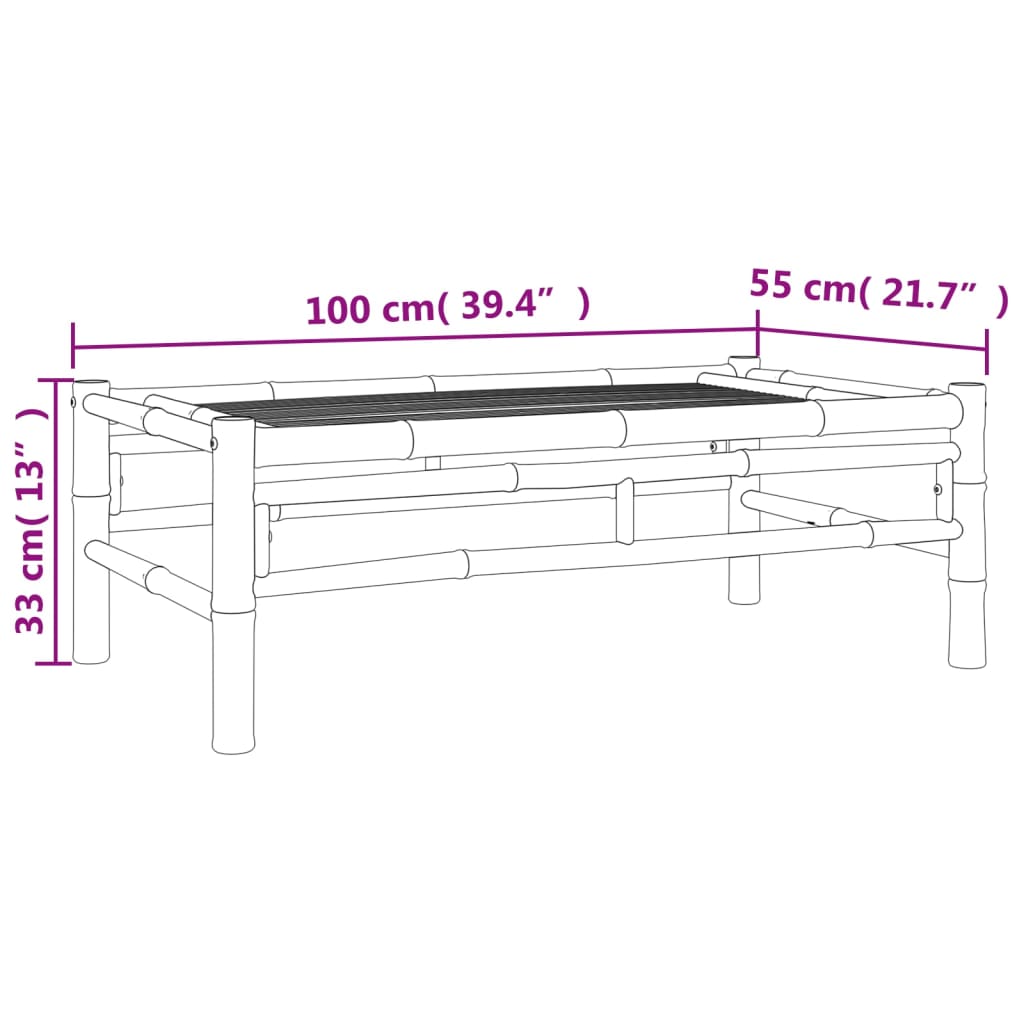 vidaXL Ensemble de salon de jardin 4 pcs avec coussins crème Bambou