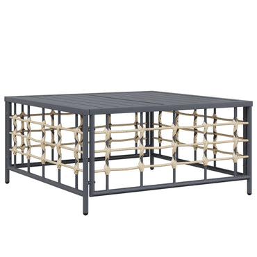 vidaXL Table de jardin anthracite 70x70x34 cm en poly rotin