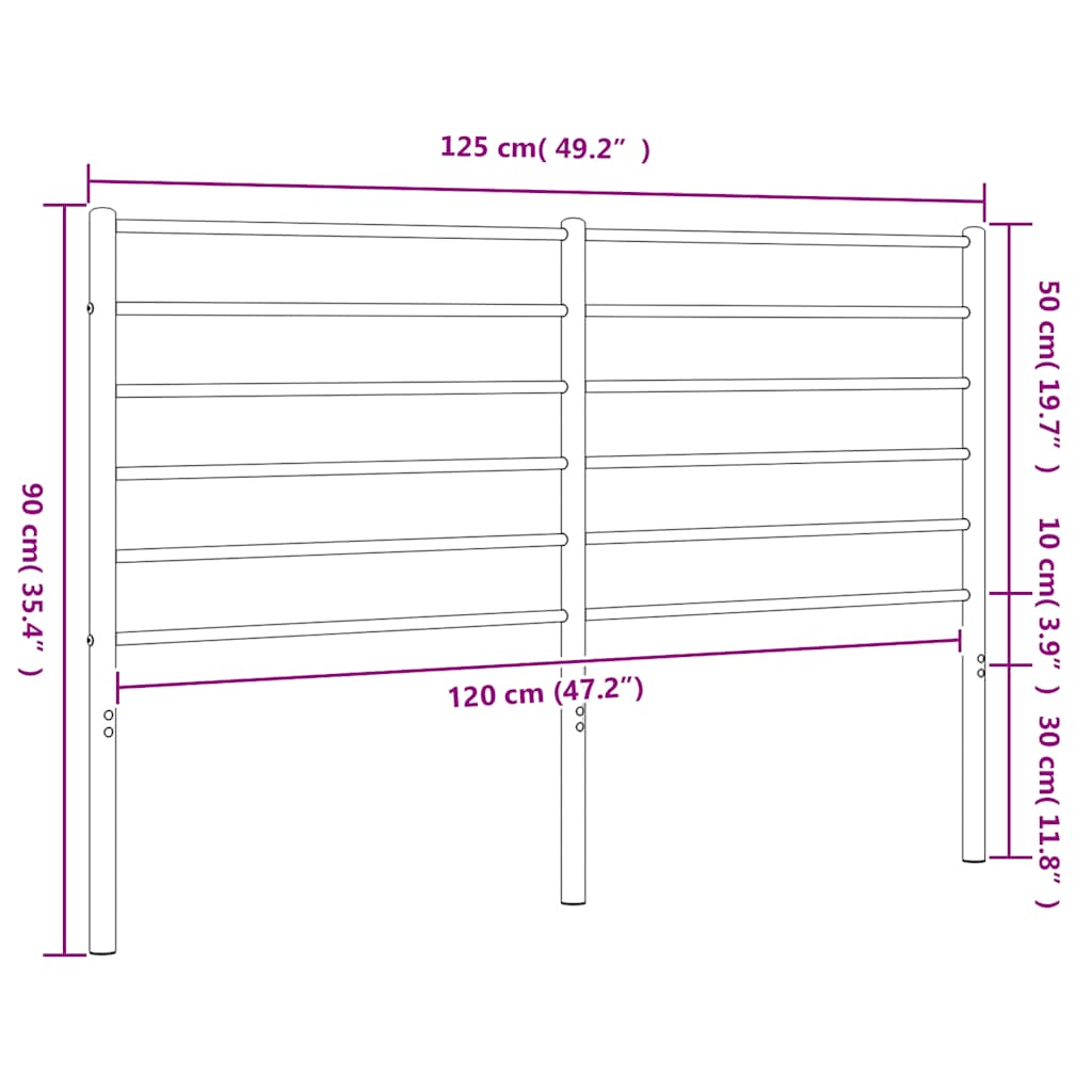 vidaXL Ersatz-Kopfteil Metall Schwarz 120 cm