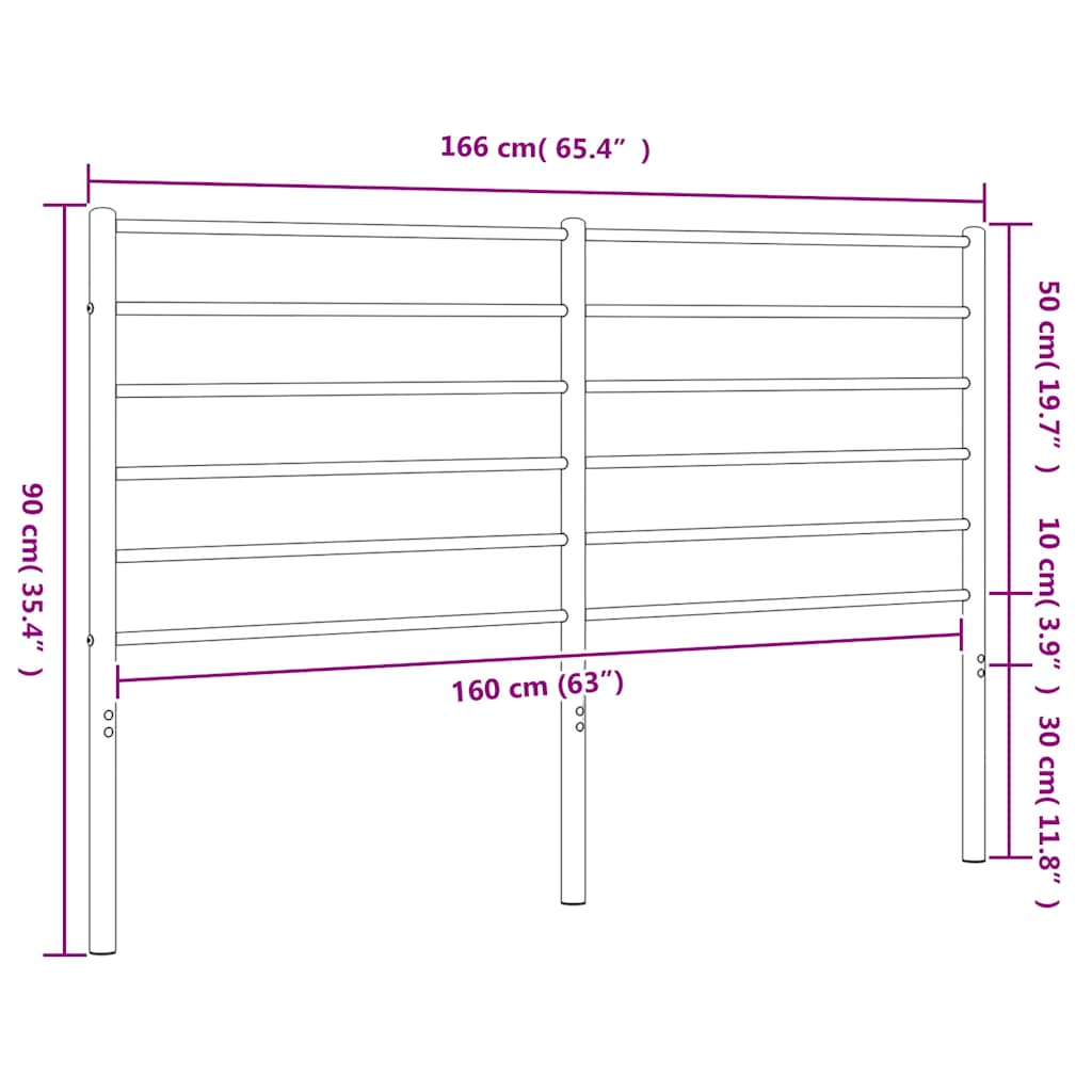 vidaXL Ersatz-Kopfteil Metall Schwarz 160 cm