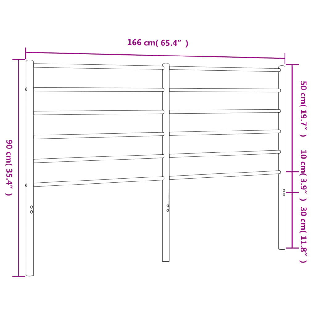 vidaXL Ersatz-Kopfteil Metall Weiß 160 cm