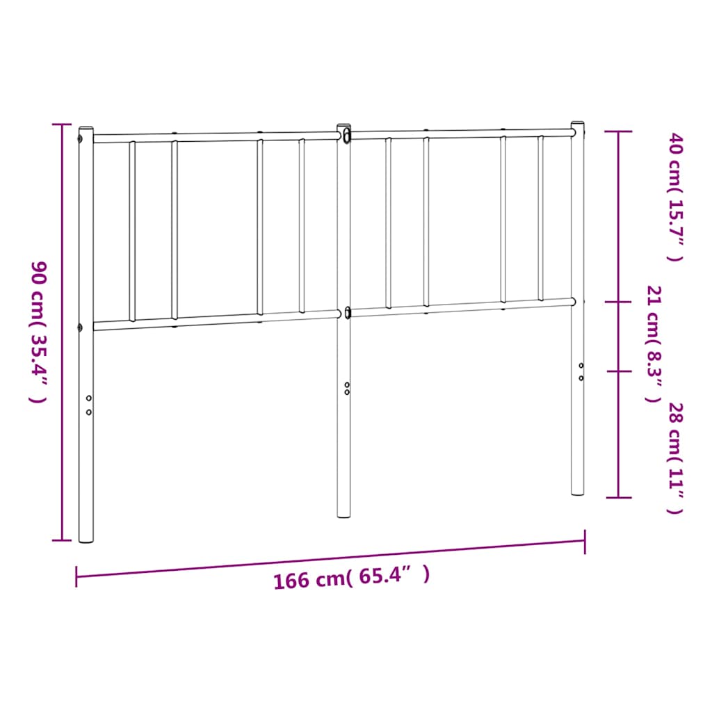 vidaXL Ersatz-Kopfteil Metall Weiß 160 cm
