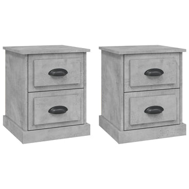 vidaXL Nachttische 2 Stk. Betongrau 39x39x47,5 cm Holzwerkstoff