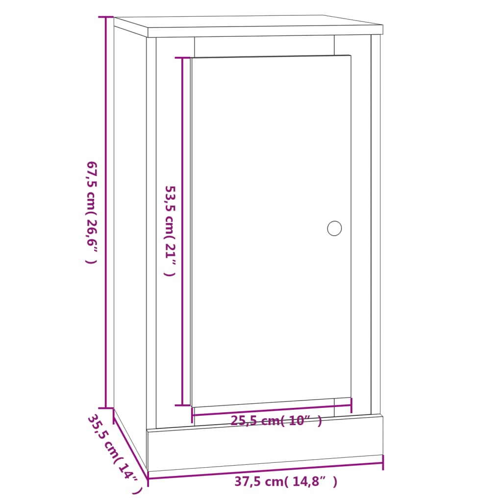 vidaXL Buffets 2 pcs. Blanc brillant 37,5x35,5x67,5cm Bois d'ingénierie