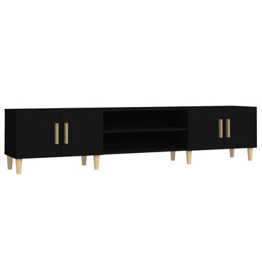 vidaXL Meuble TV Noir 180x31,5x40 cm Bois d'ingénierie