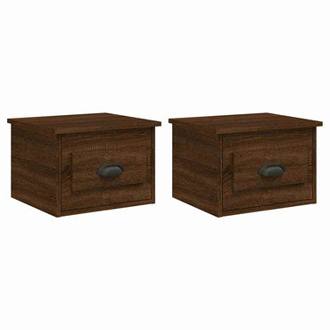 vidaXL Wand-Nachttische 2 Stk. Braun Eichen-Optik 41,5x36x28 cm