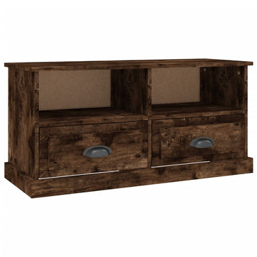 vidaXL Meuble TV chêne fumé 93x35,5x45 cm bois d'ingénierie