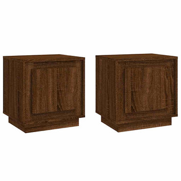 vidaXL Nachttische 2 Stk. Braun Eichen-Optik 44x35x45 cm Holzwerkstoff