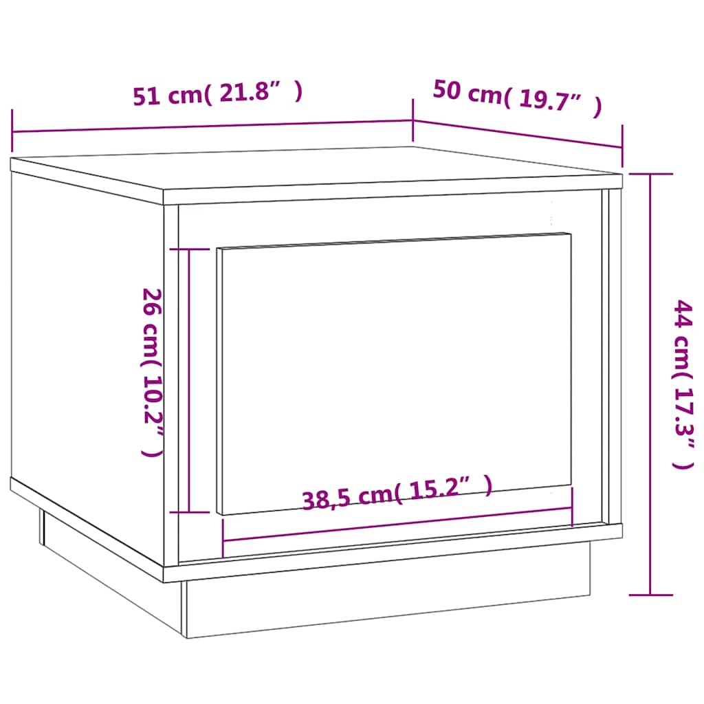 vidaXL Table basse gris sonoma 51x50x44 cm en bois d'ingénierie