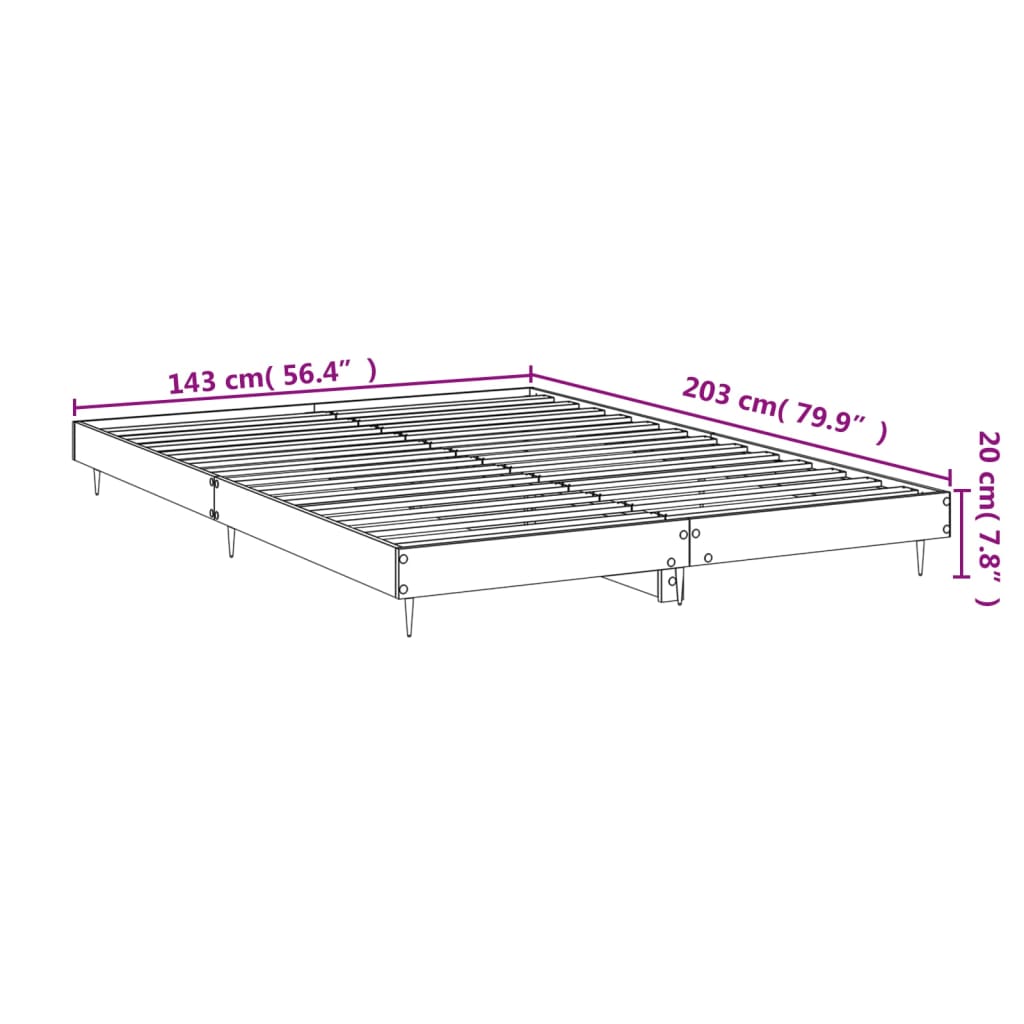 vidaXL Bettgestell Weiß 140x200 cm Holzwerkstoff