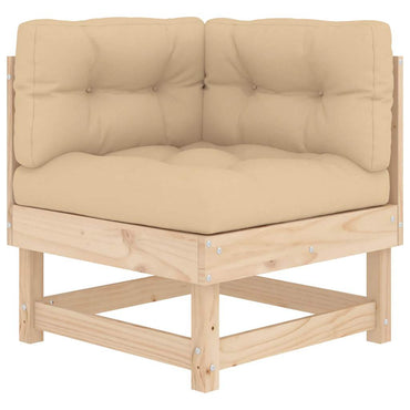 vidaXL Canapé d'angle avec coussins Bois de pin massif