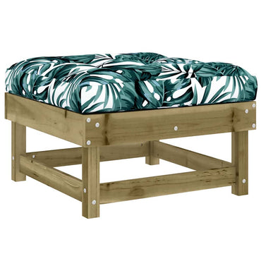 vidaXL Tabouret de jardin avec coussin, pin imprégné