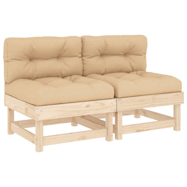 vidaXL Canapés centraux avec coussins 2 pcs. Bois de pin massif