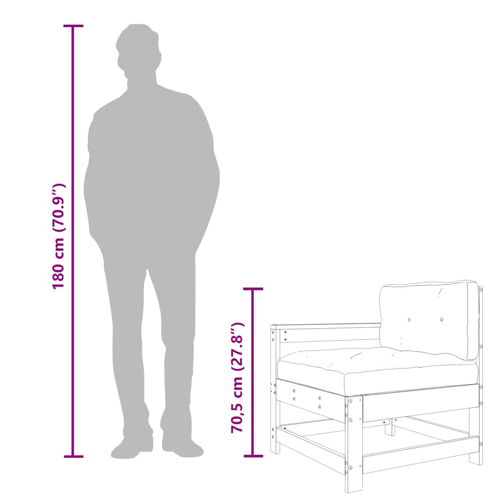 vidaXL 3-tlg. Garten-Lounge-Set mit Kissen Kiefernholz Imprägniert