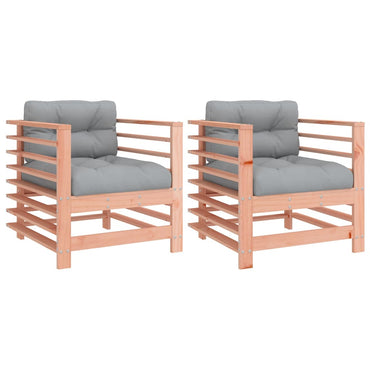 vidaXL Chaises de jardin avec coussins 2 pcs. Bois de douglas massif