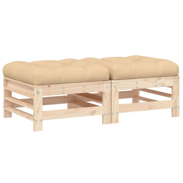 vidaXL Tabourets de jardin avec coussins 2 pcs Bois de pin massif