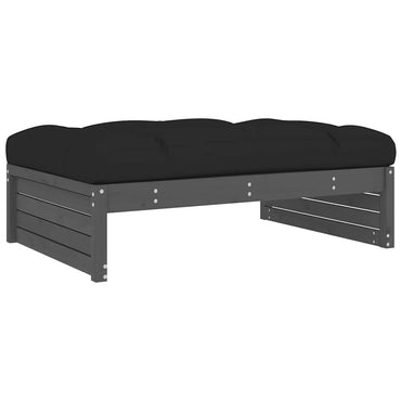 vidaXL Tabouret de jardin gris 120x80 cm Bois de pin massif