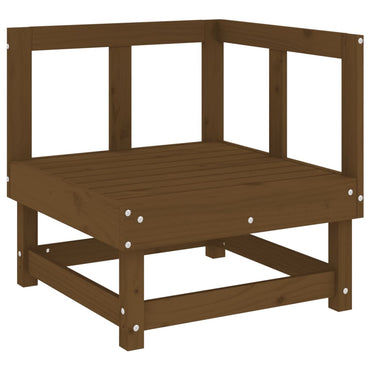 vidaXL Canapé d'angle de jardin marron miel Bois de pin massif