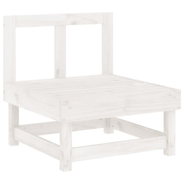 vidaXL Canapé central de jardin blanc Bois de pin massif