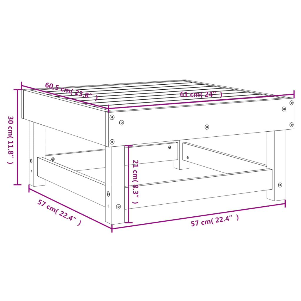 vidaXL Gartenhocker Massivholz Kiefer