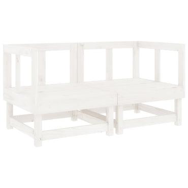 vidaXL Canapés d'angle de jardin 2 pcs Blanc Bois de pin massif