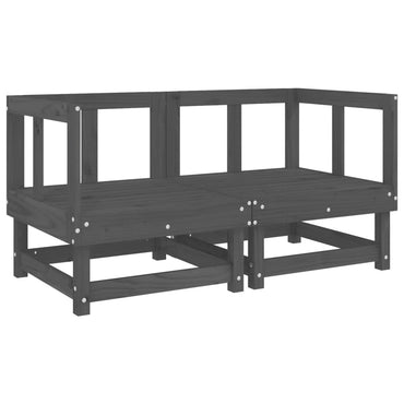 vidaXL Canapés d'angle de jardin 2 pcs Gris Bois de pin massif