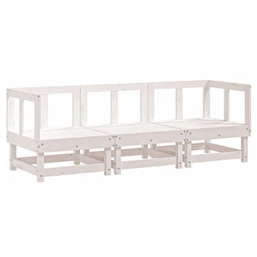 vidaXL Ensemble de jardin 3 pcs Blanc Bois de pin massif