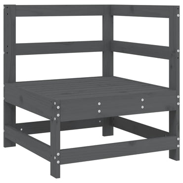 vidaXL Canapé d'angle de jardin gris en pin massif