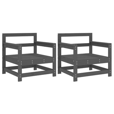 vidaXL Chaises de jardin 2 pcs. Gris Bois de pin massif