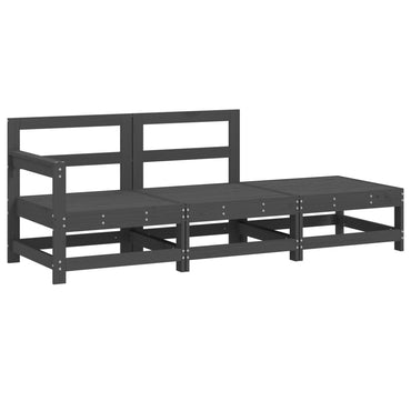 vidaXL Salon de jardin 3 pcs Gris Bois de pin massif
