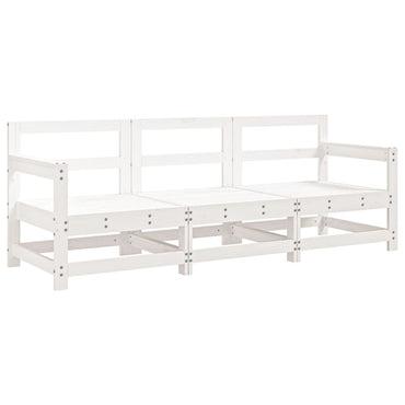 vidaXL Ensemble de jardin 3 pcs Blanc Bois de pin massif