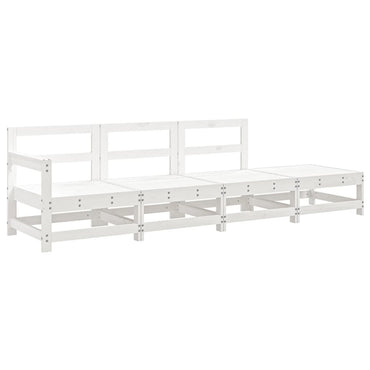 vidaXL Ensemble de mobilier de jardin 4 pcs Blanc Bois de pin massif