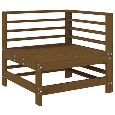 vidaXL Canapé d'angle de jardin marron miel Bois de pin massif
