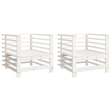 vidaXL Chaises de jardin 2 pcs Blanc Bois de pin massif