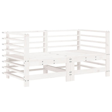 vidaXL Canapés d'angle de jardin 2 pcs Blanc Bois de pin massif